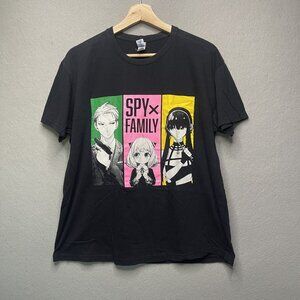 Spy X Family Black Graphic T-Shirt L By JHK Anime Tee